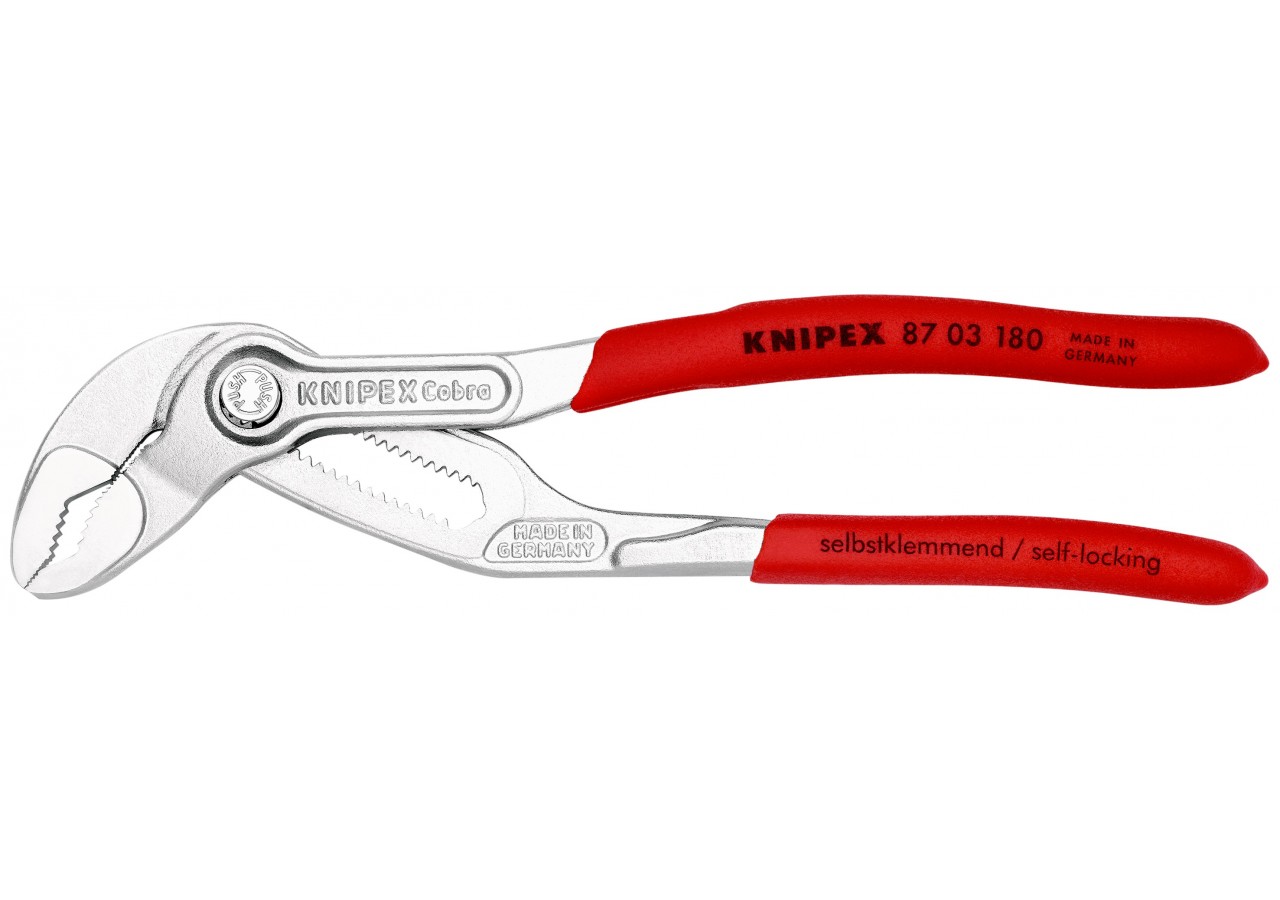 Pince multiprise Cobra® 180mm - PVC - Chromée - Ouverture 36mm - 18 positions - Knipex - 8703180
