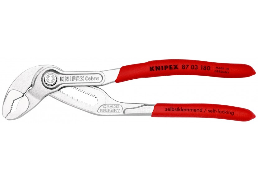 Pince multiprise Cobra® 180mm - PVC - Chromée - Ouverture 36mm - 18 positions - Knipex - 8703180