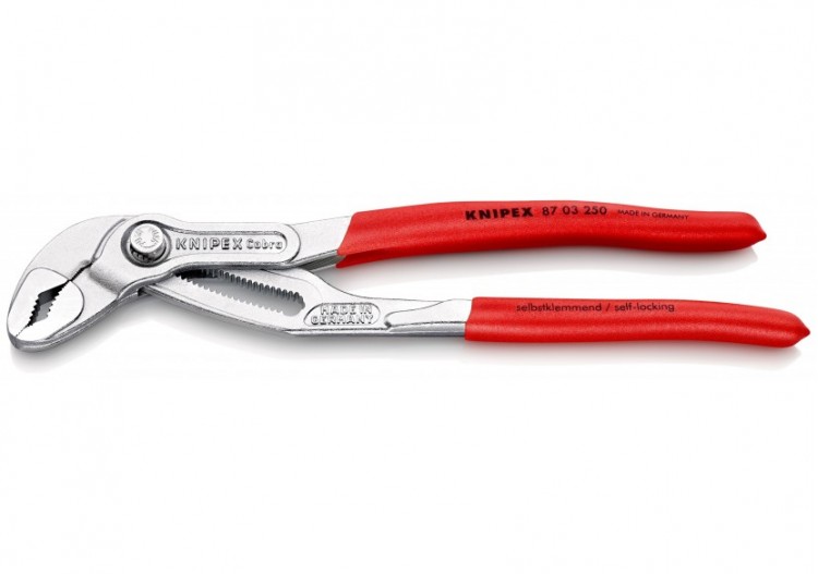 Pince multiprise Cobra® 250mm - PVC - Chromée - Ouverture 46mm - 25 positions - Knipex - 8703250