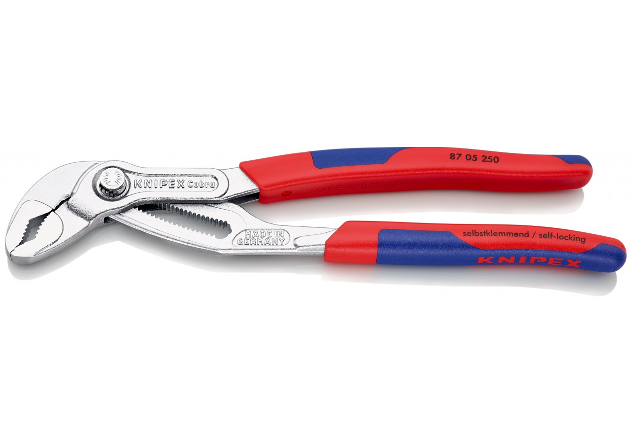 Pince multiprise Cobra® 250mm - Bimat - Chromée - Ouverture 46mm - 25 positions - Knipex - 8705250
