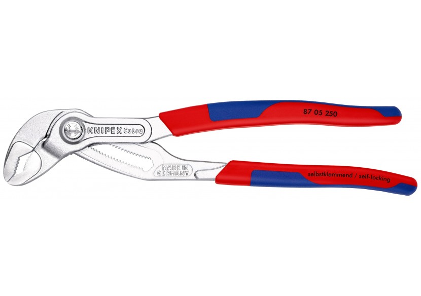 Pince multiprise Cobra® 250mm - Bimat - Chromée - Ouverture 46mm - 25 positions - Knipex - 8705250