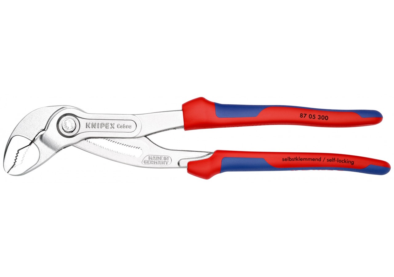 Pince multiprise Cobra® 300mm - Bimat - Chromée - Ouverture 60mm - 30 positions - Knipex - 8705300