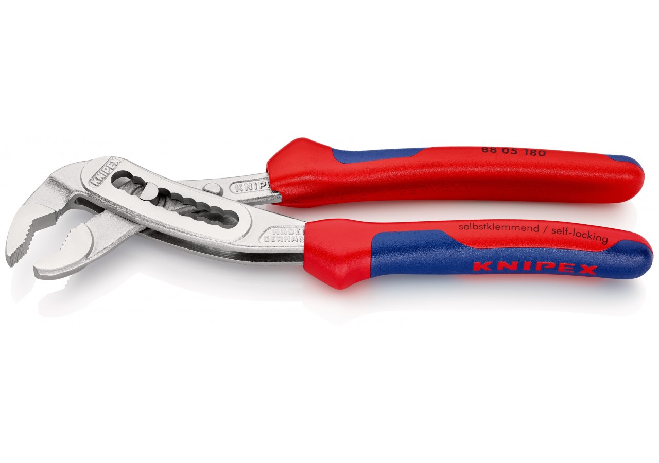 Pince multiprise Alligator® 180mm Bi-matière Chromée Ouverture 36mm 9 positions - Knipex - 8805180