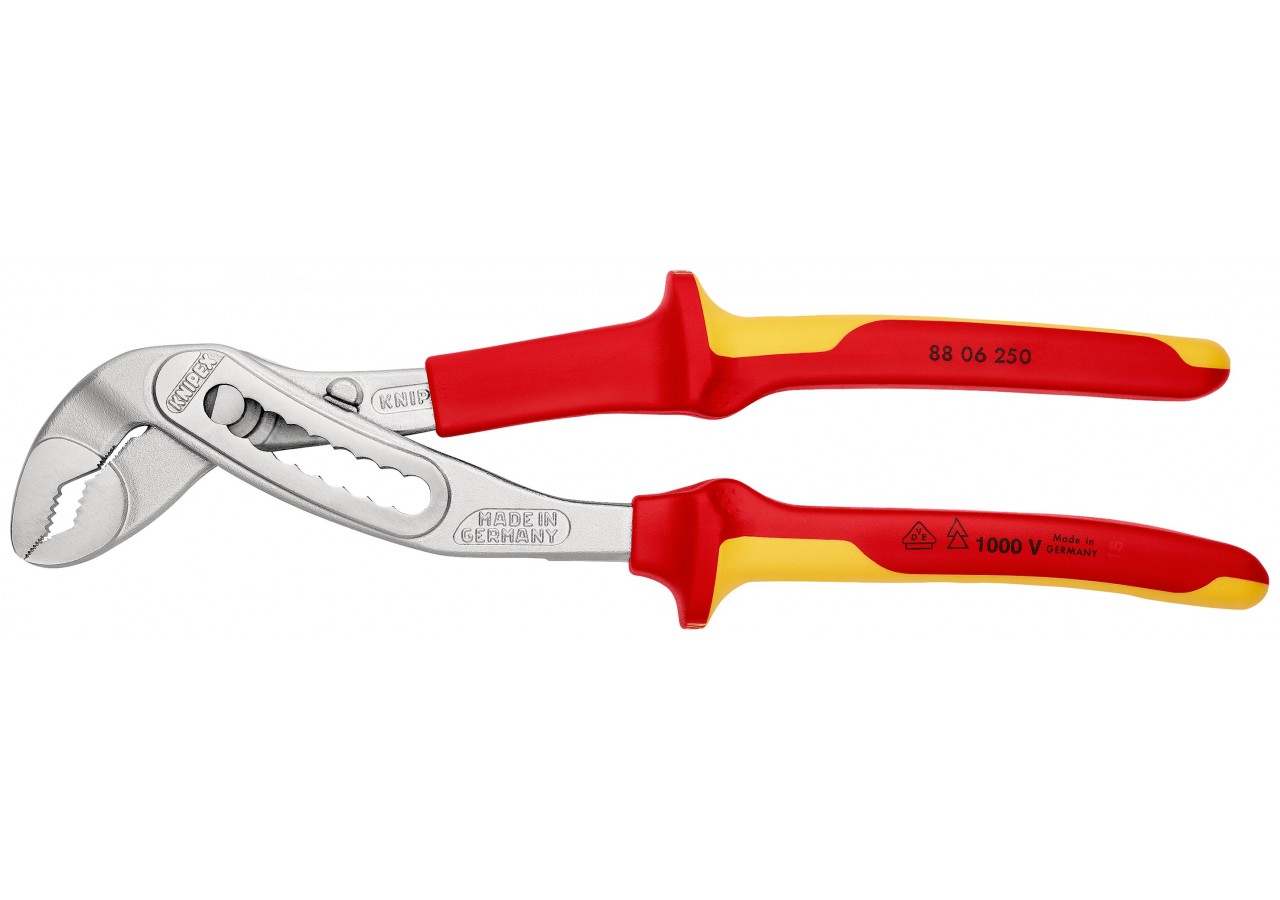 Pince multiprise Alligator® 250mm - Bi-matière - Chromée 1000V - Ouverture 46mm - Knipex - 8806250