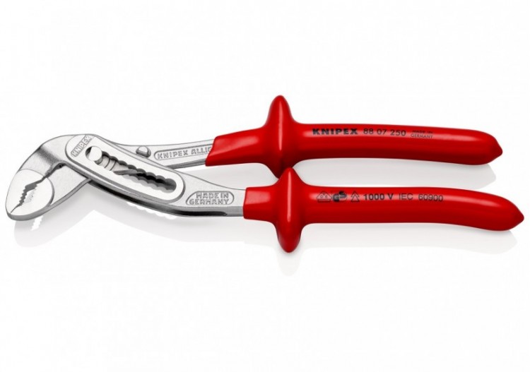 Pince multiprise Alligator® 250mm Gainage surmoulé 1000V Chromée 9 positions - Knipex - 8807250