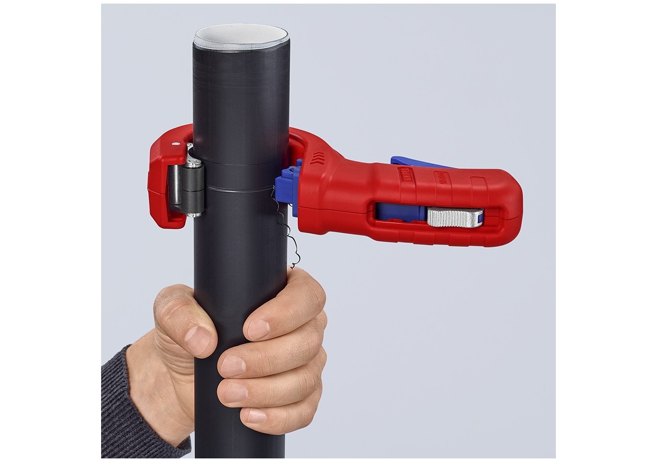 Coupe tubes DP50 pour tubes plastique D32/40/50mm - Fonction chanfrein - Knipex - 902301BK