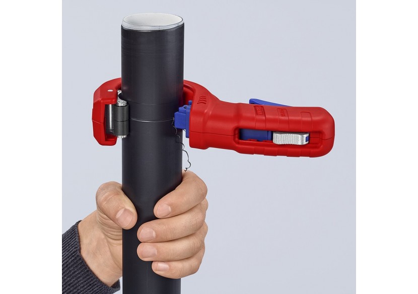 Coupe tubes DP50 pour tubes plastique D32/40/50mm - Fonction chanfrein - Knipex - 902301BK