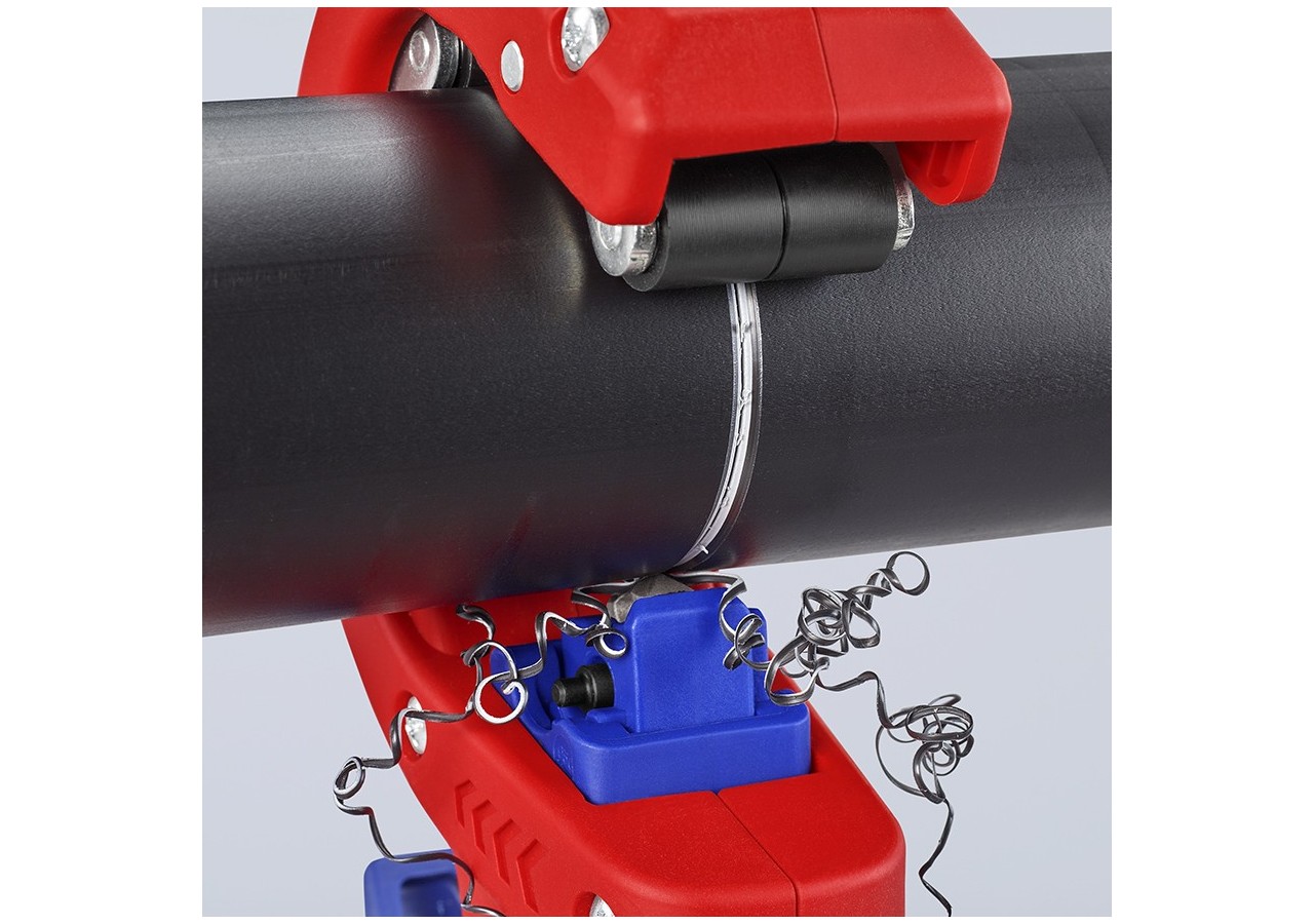 Coupe tubes DP50 pour tubes plastique D32/40/50mm - Fonction chanfrein - Knipex - 902301BK