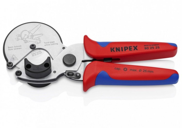 Coupe-tubes multicouches / PE - Ø 26mm max - sans déformation grâce à sa molette - Knipex - 902525