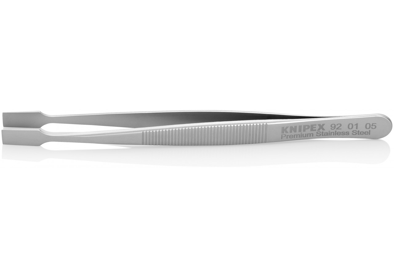 Pince brucelle inox 120mm lisse rectangulaire - Knipex - 920105