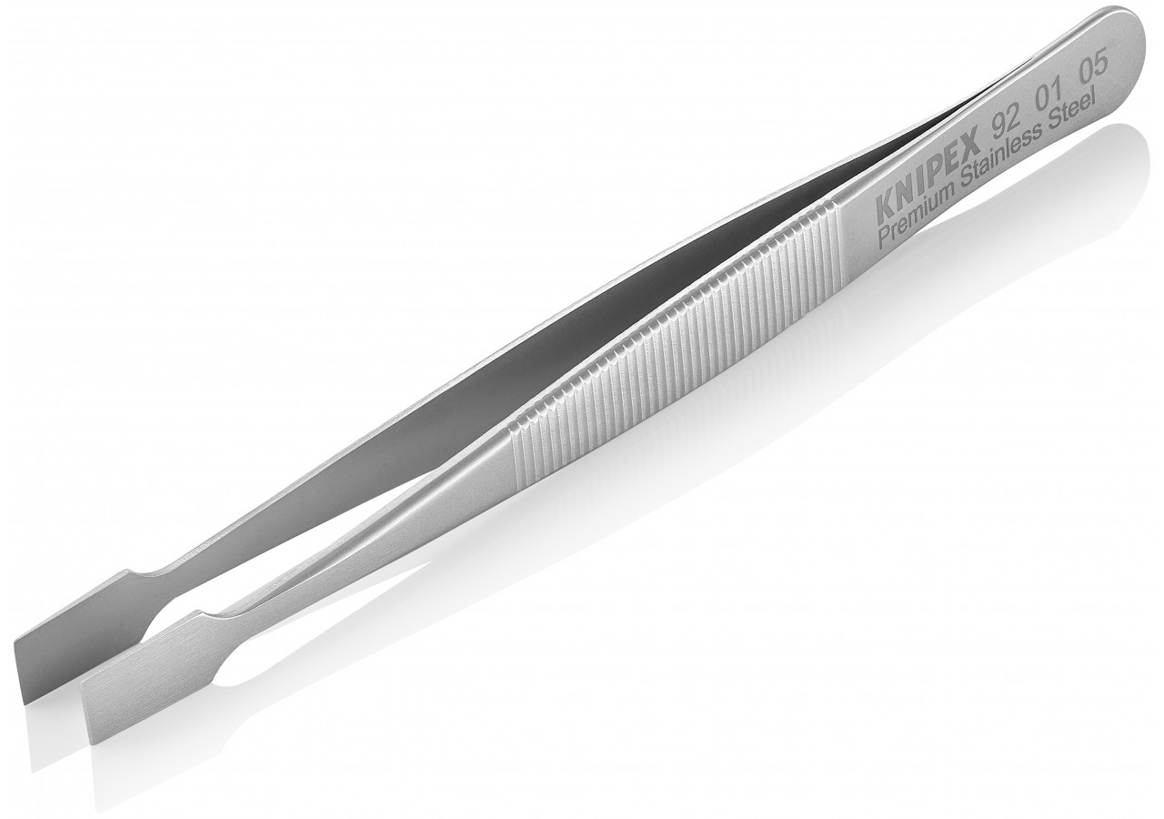 Pince brucelle inox 120mm lisse rectangulaire - Knipex - 920105