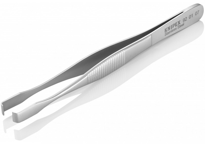 Pince brucelle inox de positionnement 143mm pointes à 90° - Knipex - 920107