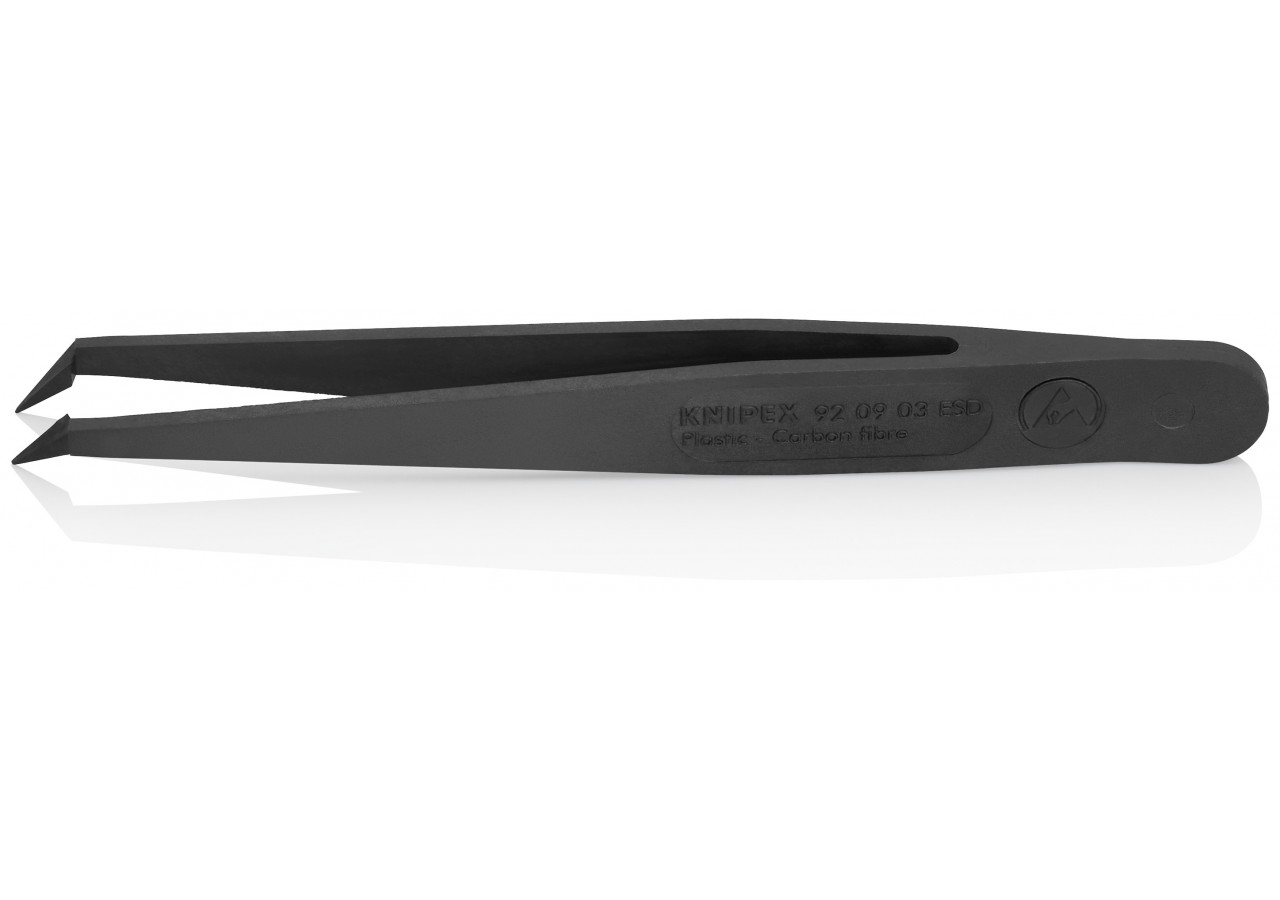 Pince brucelle en plastique 115mm ESD extrémités coudées - Knipex - 920903ESD