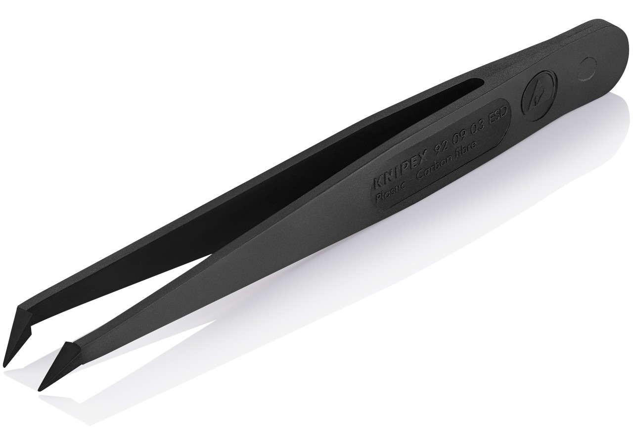 Pince brucelle en plastique 115mm ESD extrémités coudées - Knipex - 920903ESD