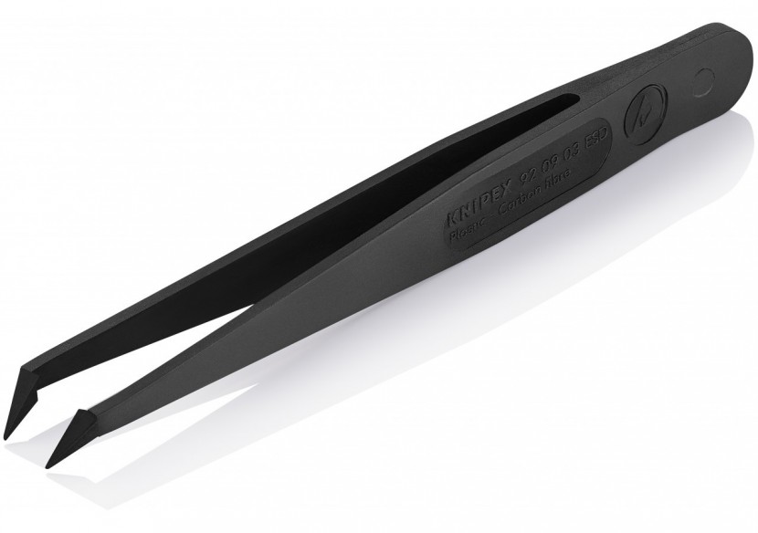 Pince brucelle en plastique 115mm ESD extrémités coudées - Knipex - 920903ESD