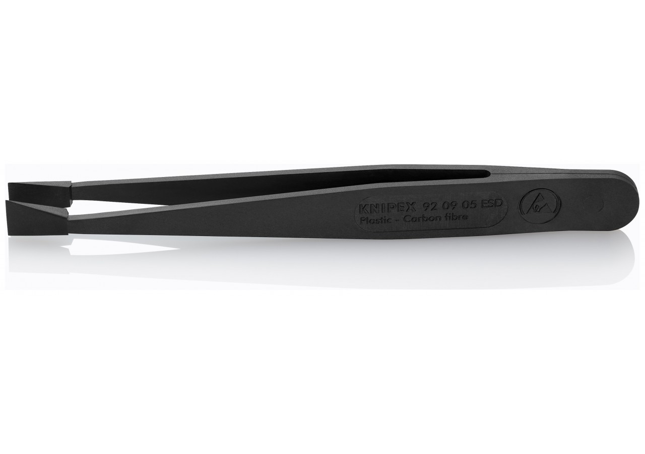 Pince brucelle en plastique 115mm ESD rectangulaire large - Knipex - 920905ESD