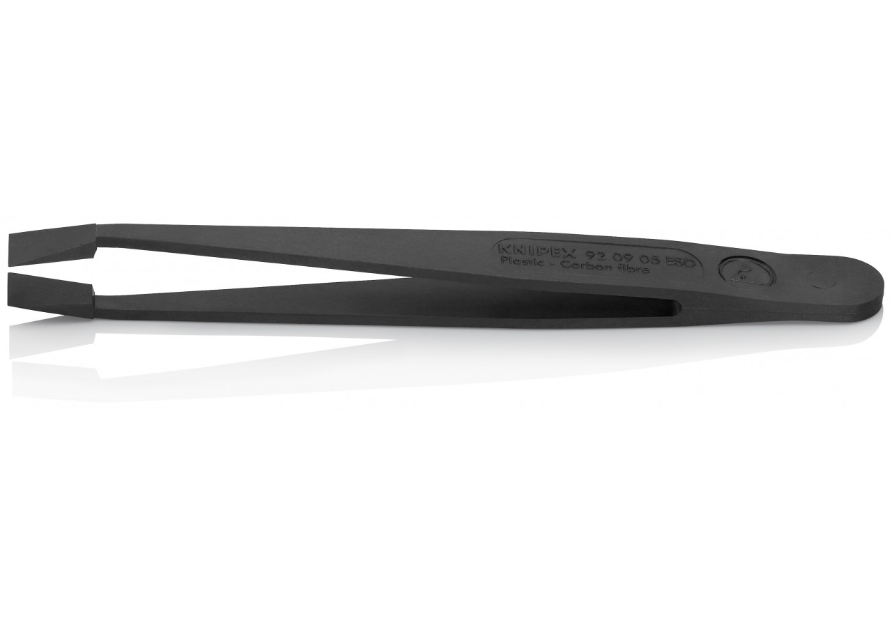 Pince brucelle en plastique 115mm ESD rectangulaire large - Knipex - 920905ESD