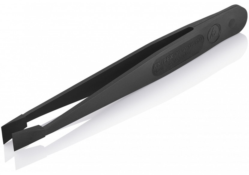 Pince brucelle en plastique 115mm ESD rectangulaire large - Knipex - 920905ESD