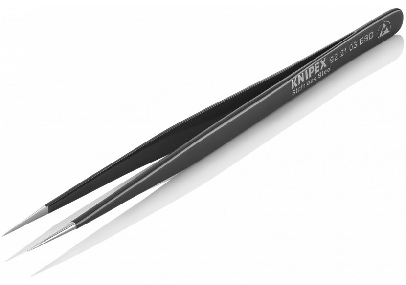 Pince brucelle inox 120mm lisse ESD - Knipex - 922103ESD