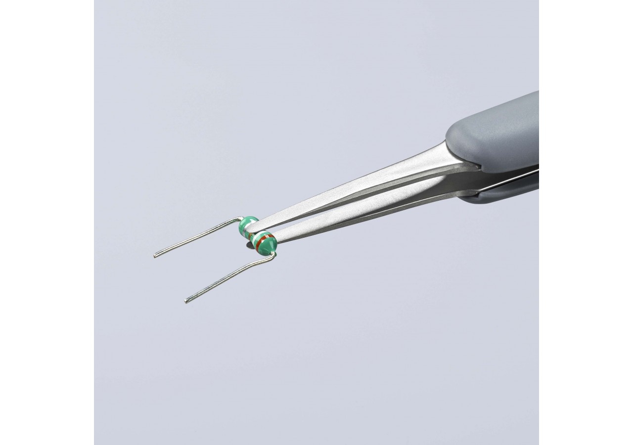 Brucelle de précision en Inox avec isolation plastique ESD - Pointes carrées - Knipex - 922111ESD