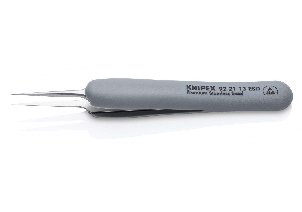 Brucelle de précision en Inox avec isolation plastique ESD - Pointes ultra fines - Knipex - 922113ESD