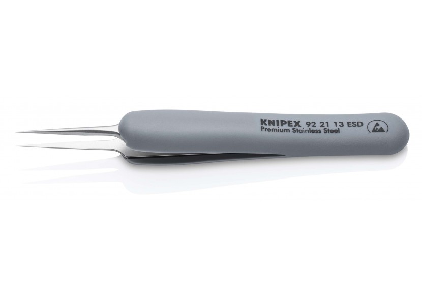 Brucelle de précision en Inox avec isolation plastique ESD - Pointes ultra fines - Knipex - 922113ESD
