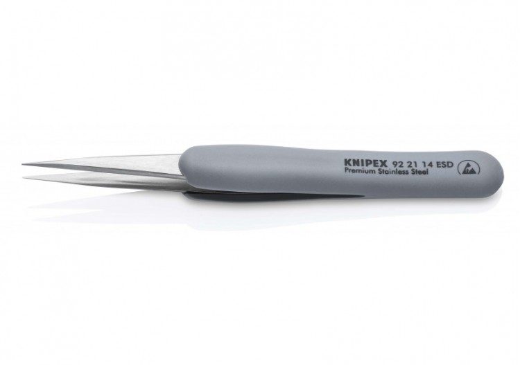 Brucelle de précision en Inox avec isolation plastique ESD - Pointes fines - Knipex - 922114ESD 2