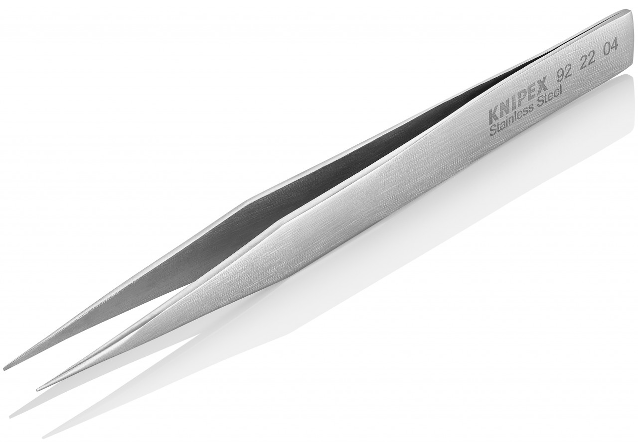 Brucelle de précision 130mm droite - Pointue - Acier inoxydable antimagnétique - Knipex - 922204