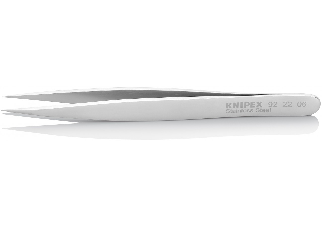 Brucelle de précision 120mm droite - Pointue - Acier inoxydable antimagnétique - Knipex - 922206