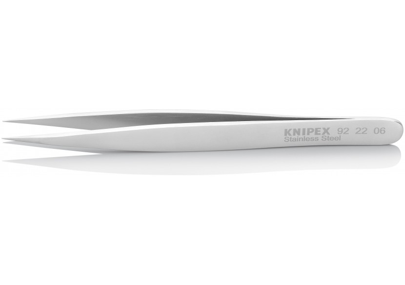 Brucelle de précision 120mm droite - Pointue - Acier inoxydable antimagnétique - Knipex - 922206