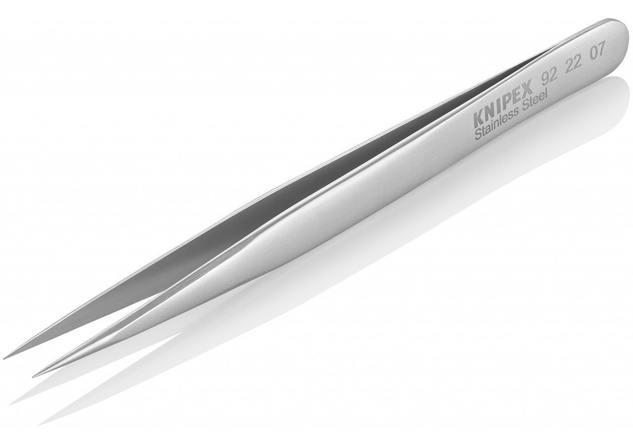 Brucelle de précision 115mm droite - Pointue - Acier inoxydable antimagnétique - Knipex - 922207