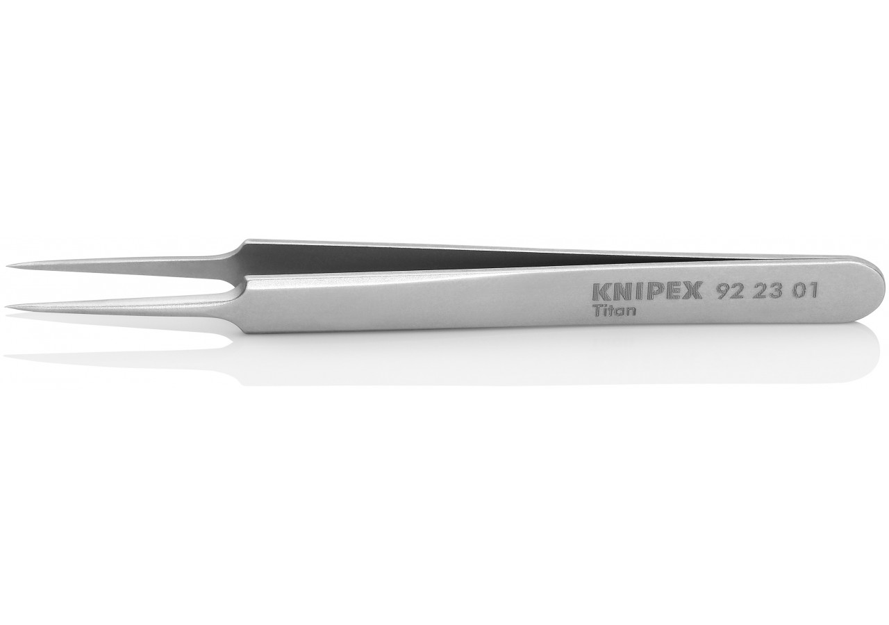 Brucelle de précision 110mm droite - Pointue - Titane inoxydable antimagnétique - Knipex - 922301
