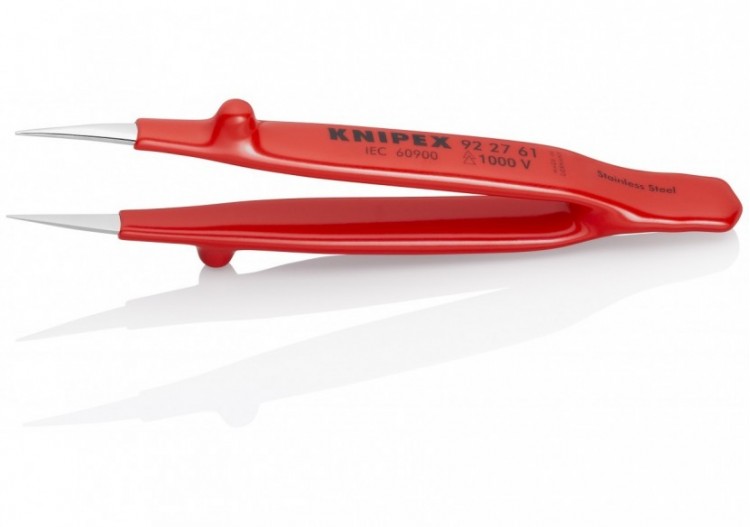 Brucelle de précision 130mm droite - Isolée 1000V - Pointue - Acier nickelé - Knipex - 922761 2