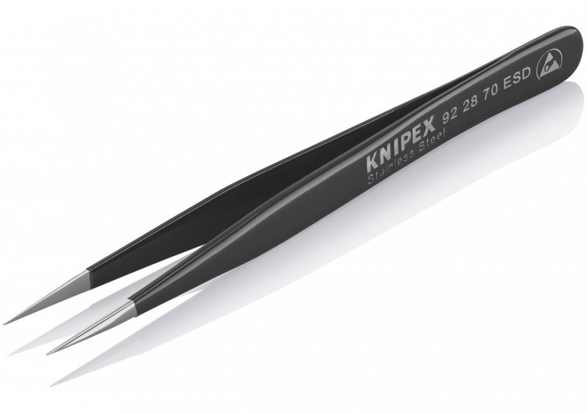 Brucelle de précision 110mm droite ESD Fine - Acier inox antimagnétique - Knipex - 922870ESD