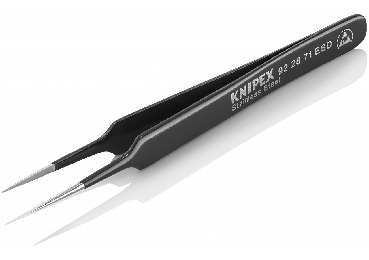 Brucelle de précision 110mm droite ESD Ultrafine - Acier inox antimagnétique - Knipex - 922871ESD