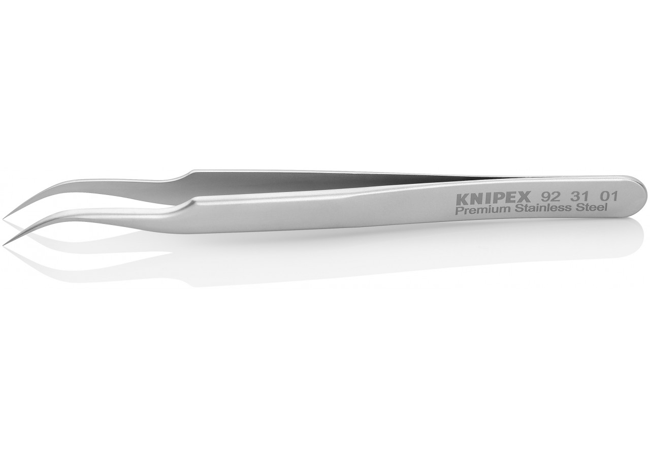 Pince brucelle inox 110mm lisse extra-fine coudée - Knipex - 923101