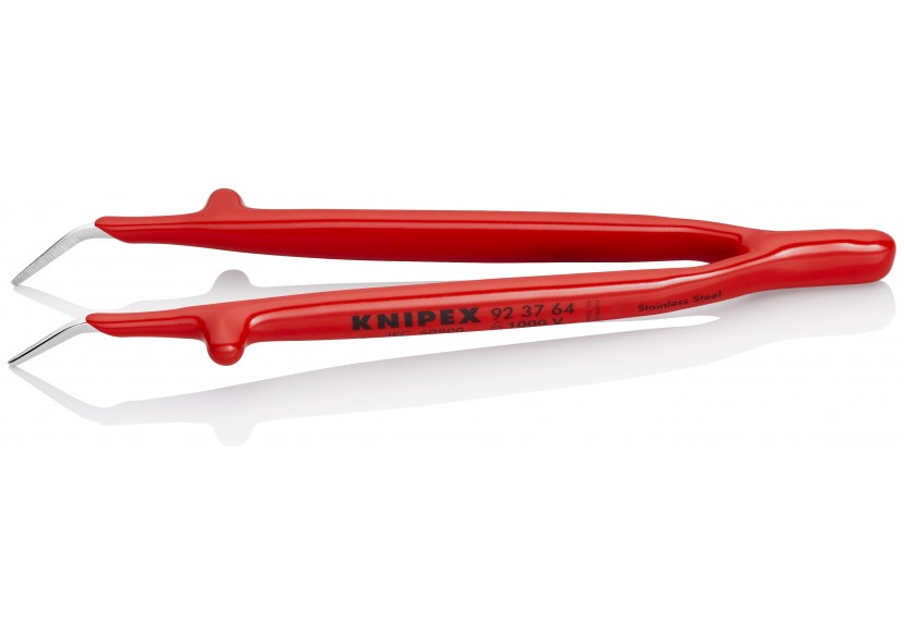 Brucelle de précision 150mm coudée 45° - Isolée 1000V - Pointue - Acier chromé - Knipex - 923764