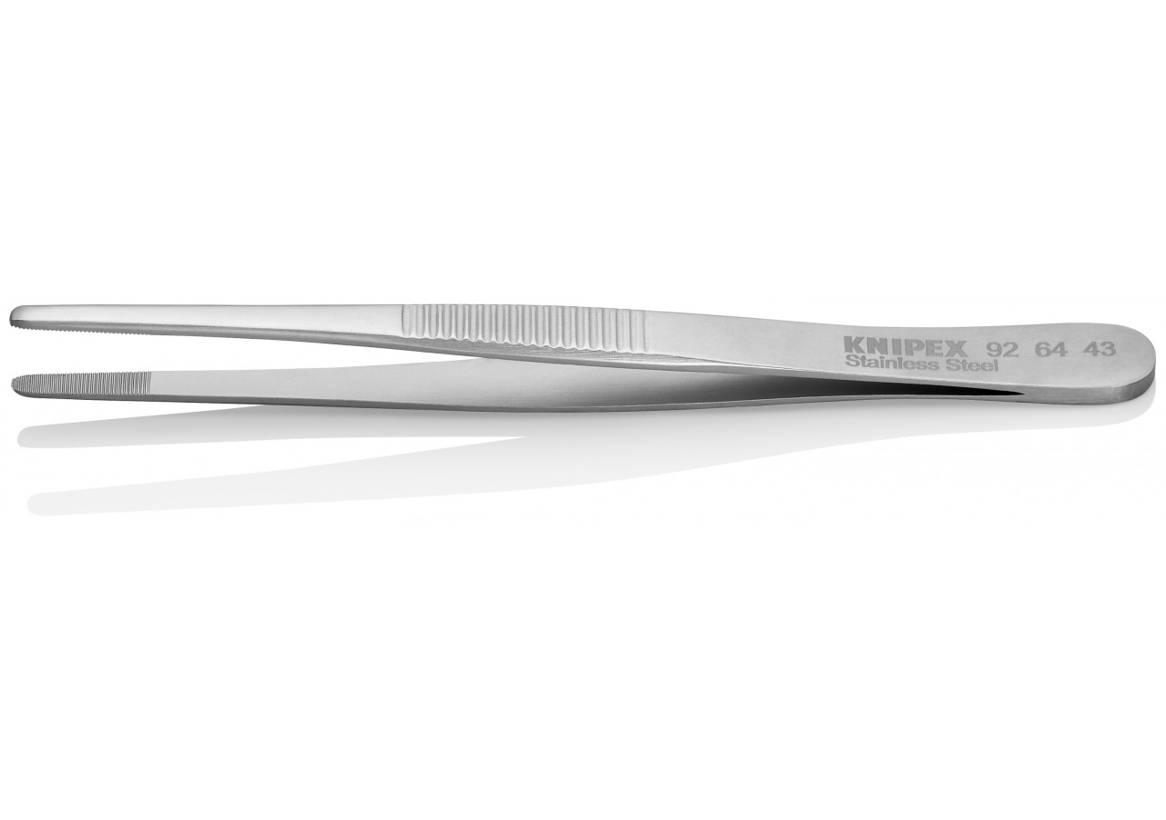 Brucelle de précision 120mm droite - Pointes rondes - Acier chromé - Knipex - 926443