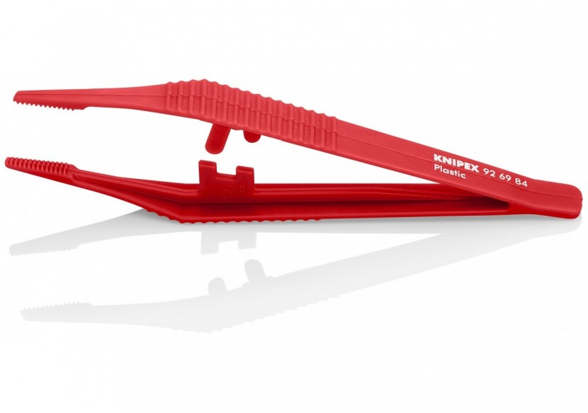 Brucelle de précision 130mm droite - Bouts carrés émoussés - Plastique robuste - Knipex - 926984