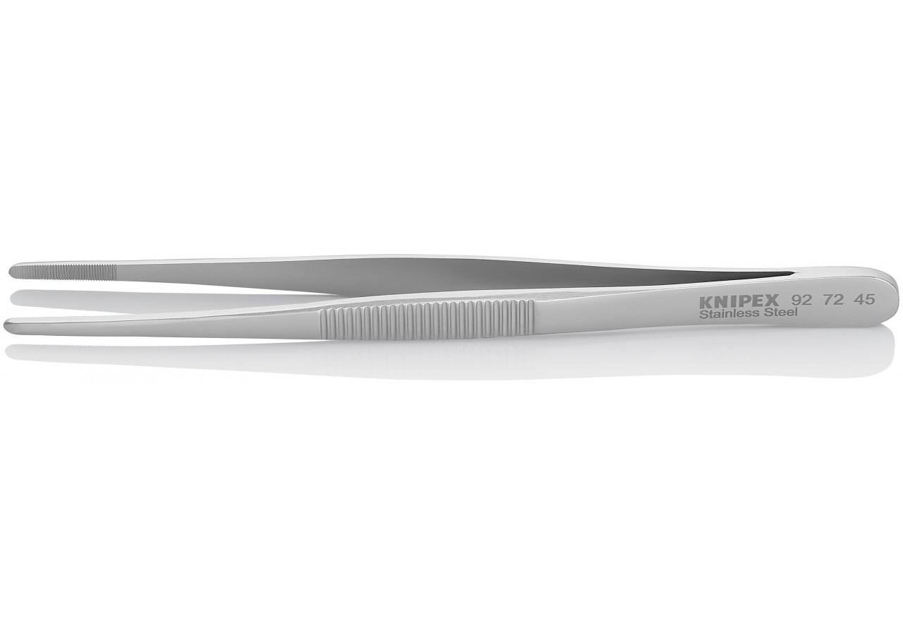 Brucelle de précision 145mm droite - Pointes rondes - Acier Inox antimagnétique - Knipex - 927245