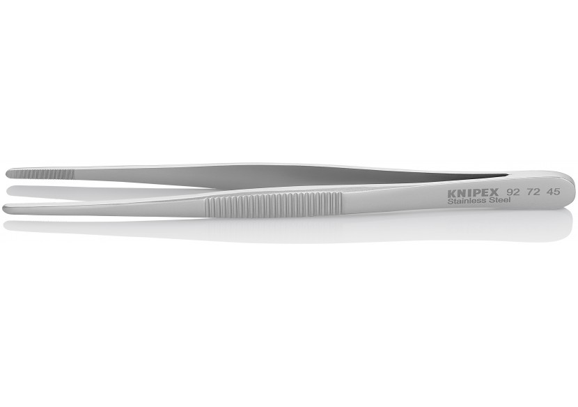 Brucelle de précision 145mm droite - Pointes rondes - Acier Inox antimagnétique - Knipex - 927245