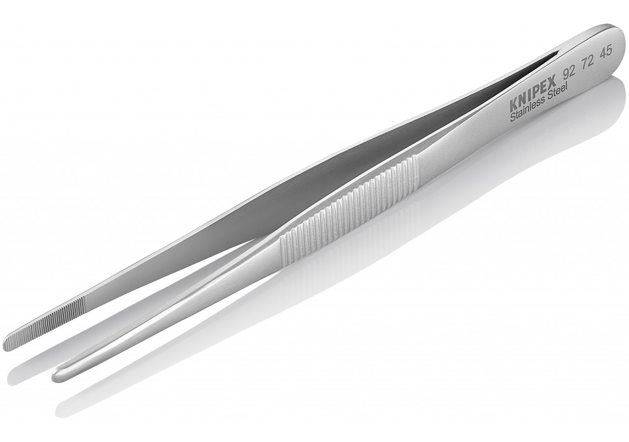 Brucelle de précision 145mm droite - Pointes rondes - Acier Inox antimagnétique - Knipex - 927245