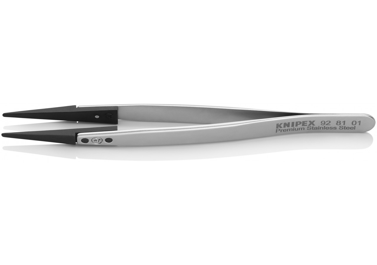 Pince brucelle inox à pointes remplaçables 130mm - Knipex - 928101
