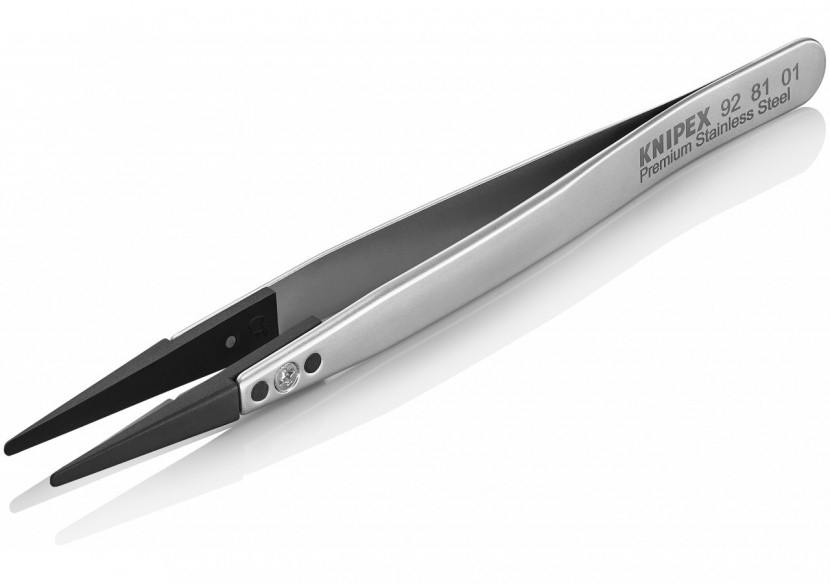 Pince brucelle inox à pointes remplaçables 130mm - Knipex - 928101