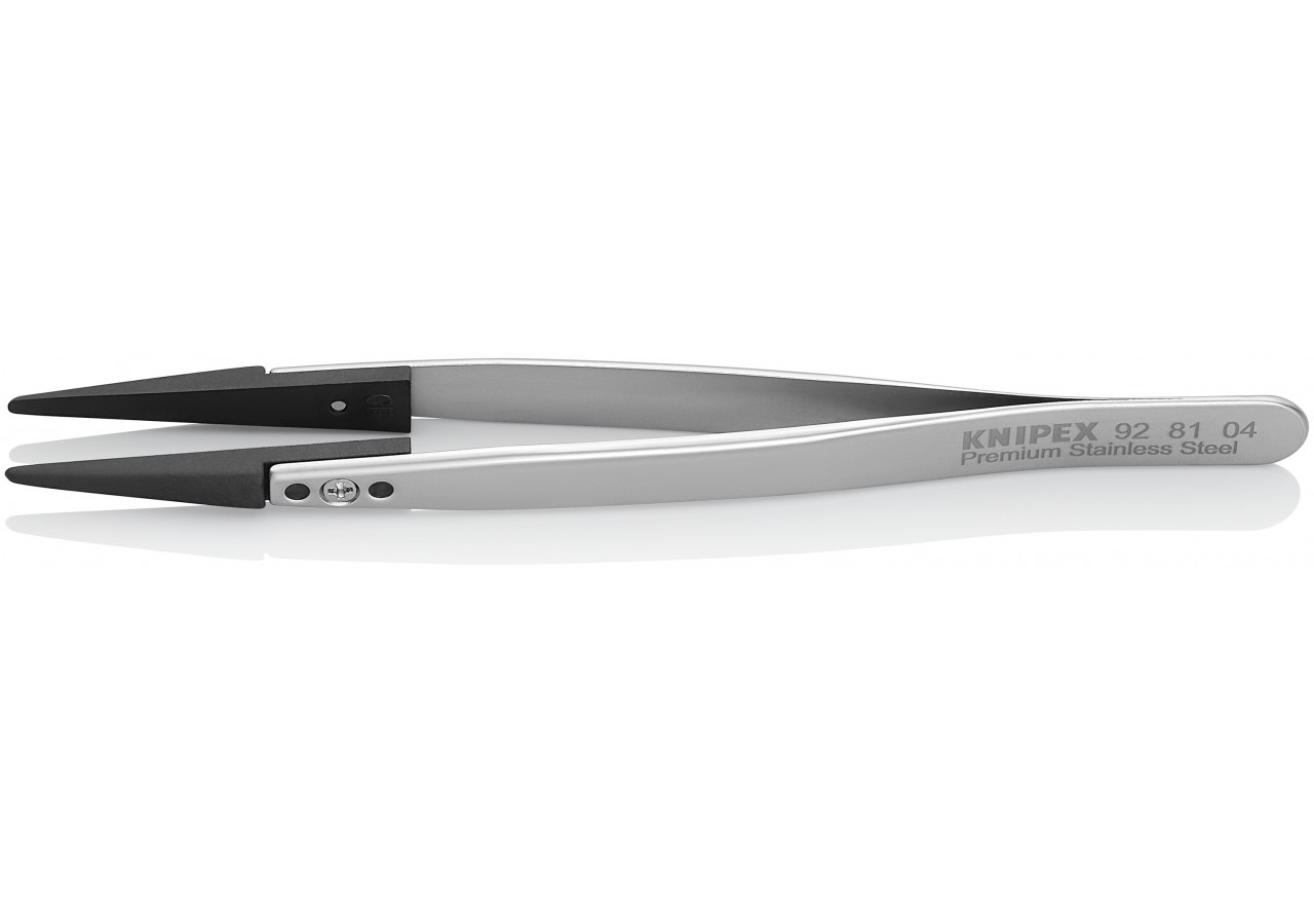 Pince brucelle inox à pointes remplaçables 130mm large - Knipex - 928104