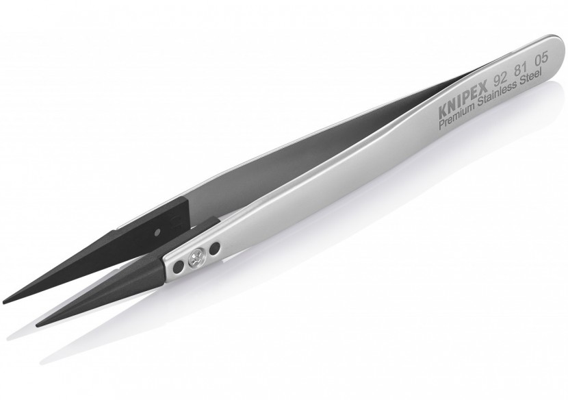 Pince brucelle inox à pointes remplaçables 130mm - Knipex - 928105