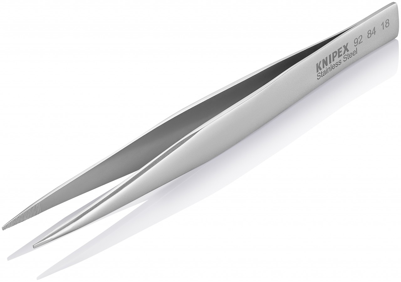 Brucelle de précision 125mm droite - Bouts carrés émoussés - Acier chromé - Knipex - 928418