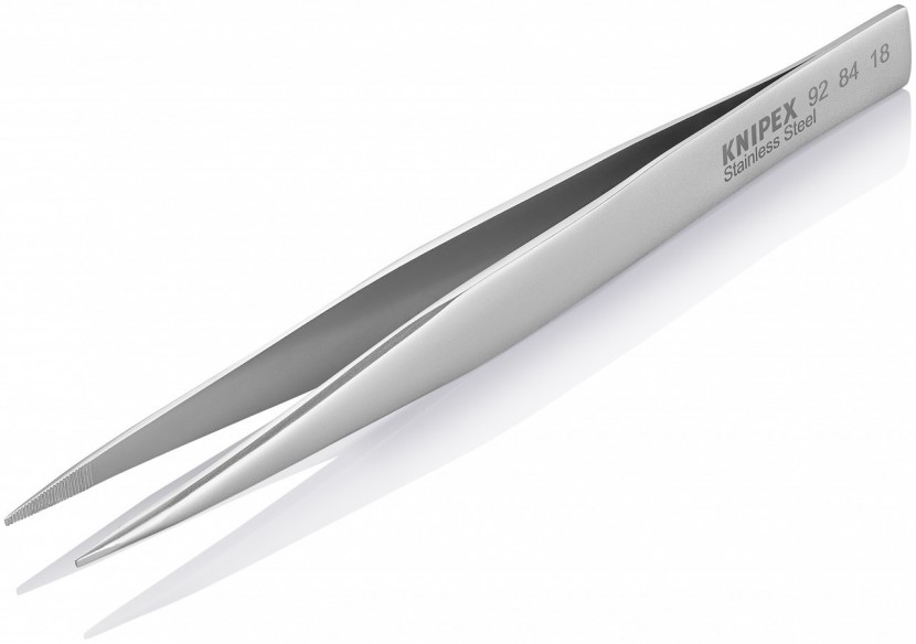 Brucelle de précision 125mm droite - Bouts carrés émoussés - Acier chromé - Knipex - 928418