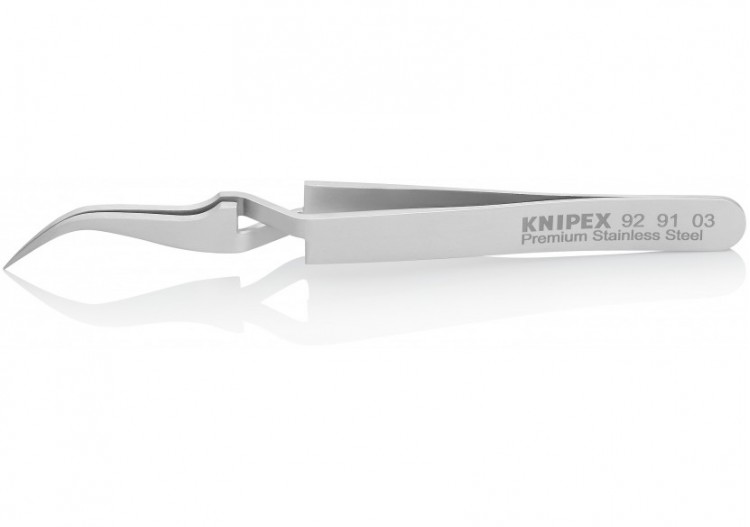 Pince brucelle inox croisée 115mm coudée - Knipex - 929103