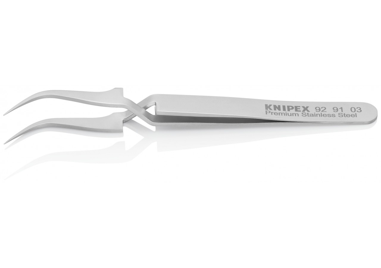 Pince brucelle inox croisée 115mm coudée - Knipex - 929103